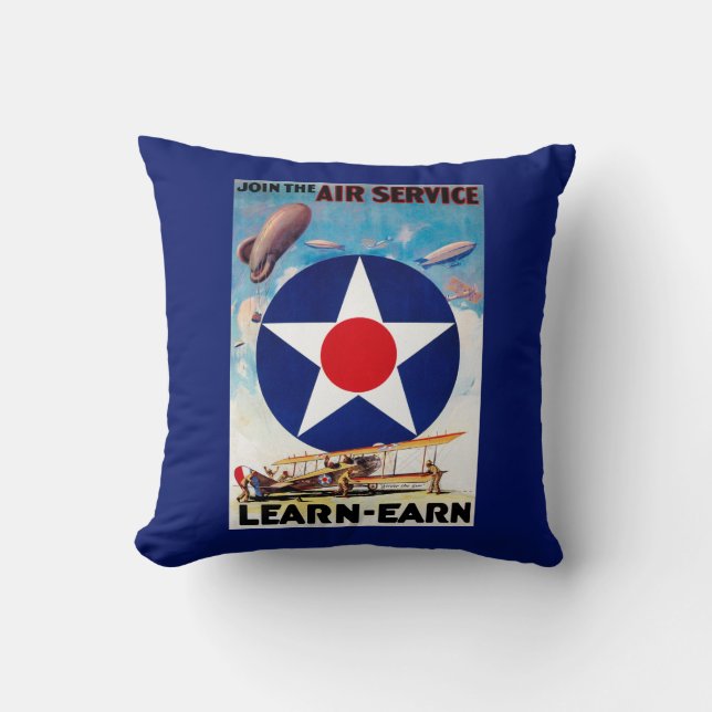USA - Join the Air Service Learn-Earn Cushion (Front)