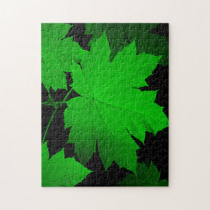 USA, Kansas, Oak Leaves In The Light Jigsaw Puzzle
