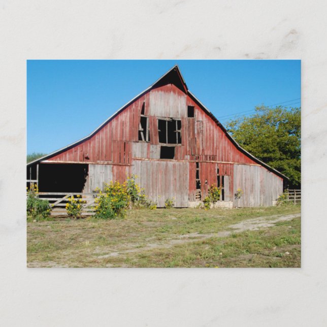 USA, Kansas, Old Red Barn Postcard (Front)