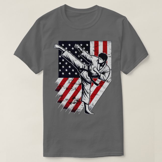 USA Karate Kick T-Shirt (Design Front)