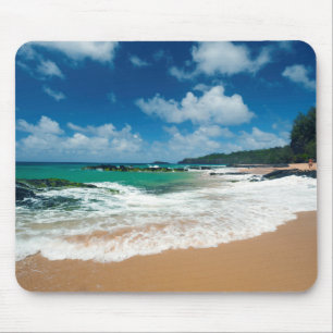 USA, Kauai, Hawaii. A Woman Strolls The Rocks Mouse Mat