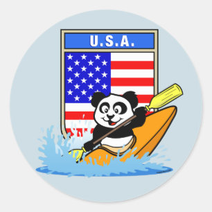 USA Kayaking Panda Classic Round Sticker
