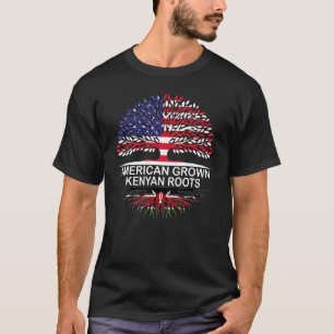 USA & Kenya Flags American Grown Kenyan Roots T-Shirt