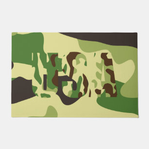 USA khaki camouflage sign Doormat