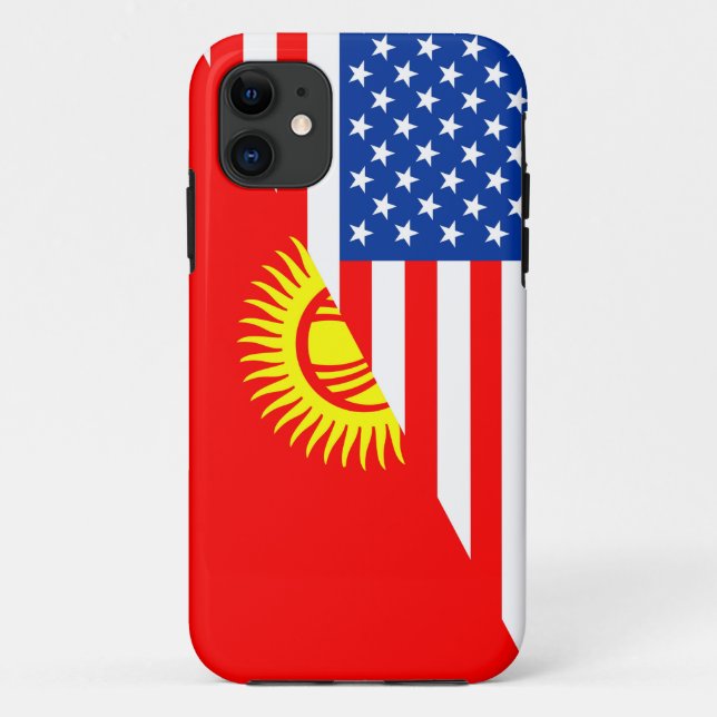 usa Kyrgyzstan country half flag america symbol Case-Mate iPhone Case (Back)