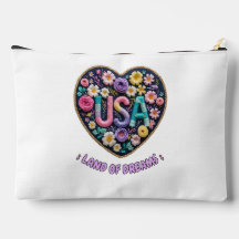 USA Land of Dreams Floral Embroidery Art