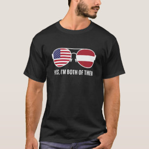 Usa Latvia Flag Sunglasses Latvian Americans T-Shirt