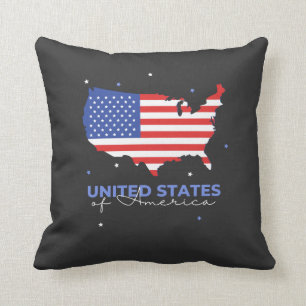 USA Lettering American Flag T-Shirt Cushion