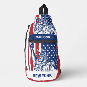 USA Liberty custom name Sling Bag
