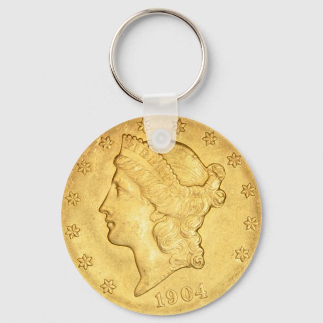 USA Liberty Head Gold Coin $20 1904 Key Ring (Front)
