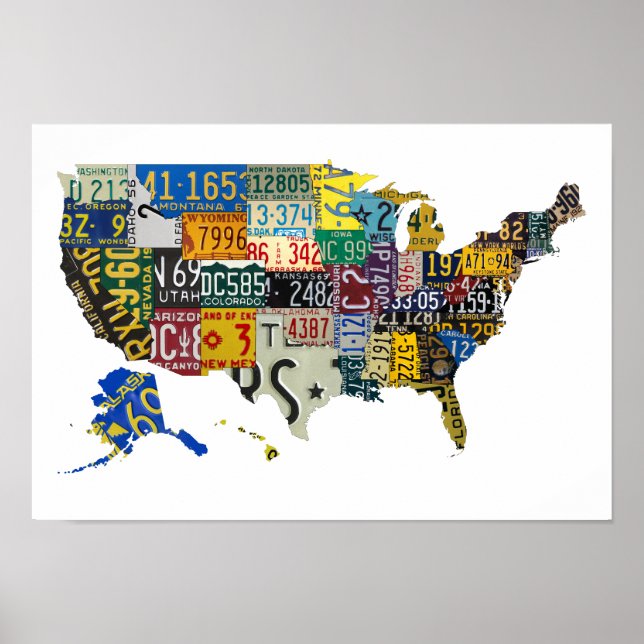 USA license plates - all states Poster (Front)