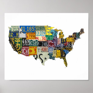 USA license plates Poster