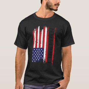 USA Lineman 4th of July American Football Flag T-Shirt