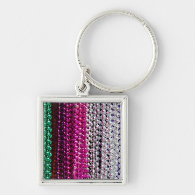 USA, Louisiana, New Orleans. Mardi Gras Beads Key Ring (Front)