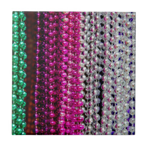 USA, Louisiana, New Orleans. Mardi Gras Beads Tile