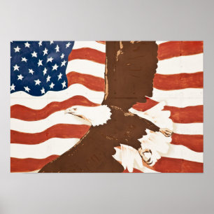 USA, Louisiana, Port Allen. Patriotic mural Poster