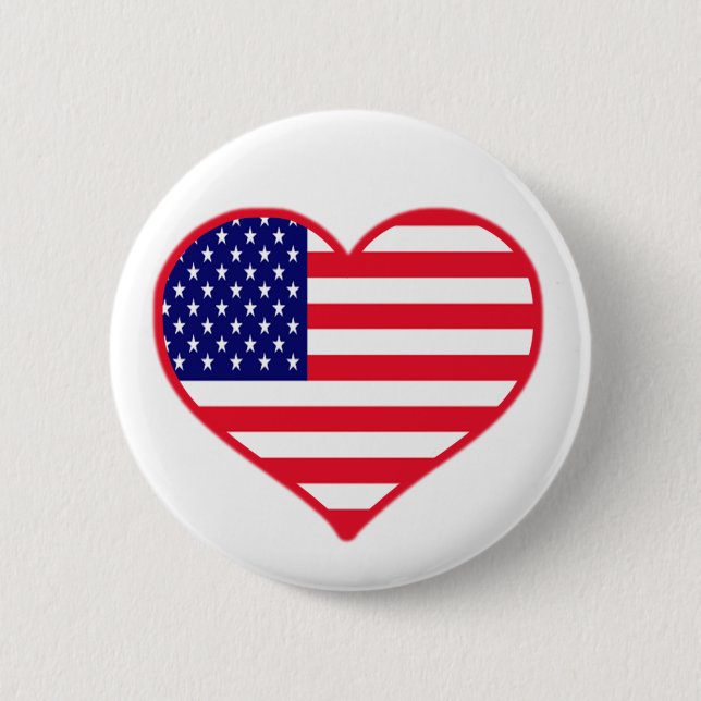 USA Love 6 Cm Round Badge (Front)