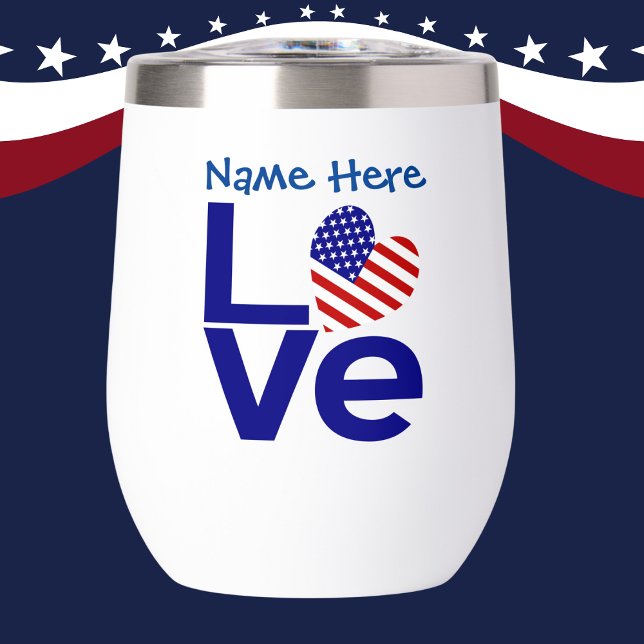 USA Love Flag in Blue Personalised (Creator Uploaded)