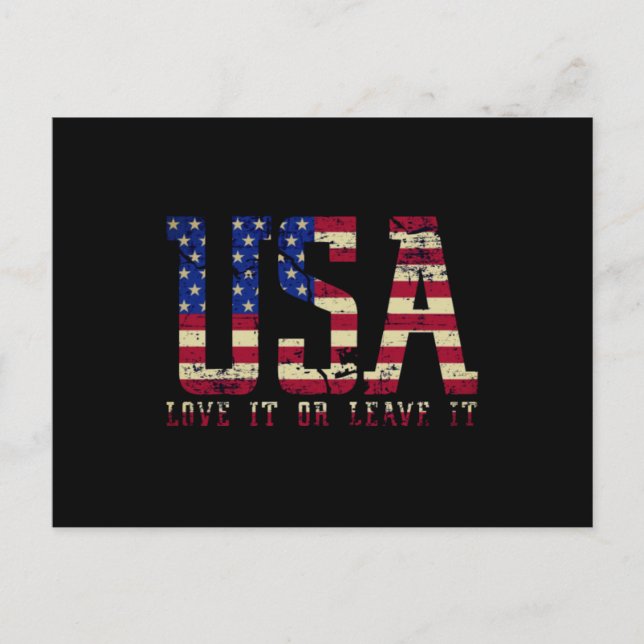 USA Love It Or Leave It Postcard (Front)