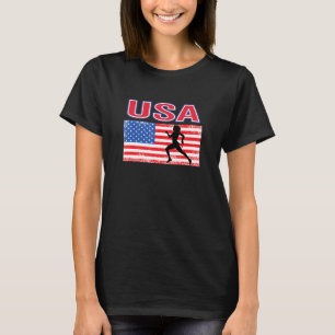 Usa Loves Track And Field Summer Games American Fl T-Shirt