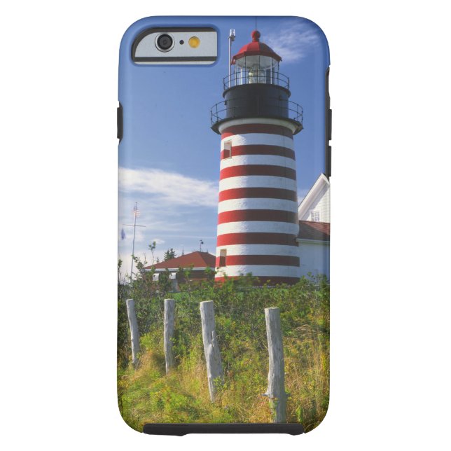 USA, Maine, Lubec. West Quoddy Head Lighthouse Case-Mate iPhone Case (Back)