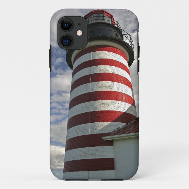 USA, Maine, Lubec. West Quoddy Head LIghthouse Case-Mate iPhone Case (Back)