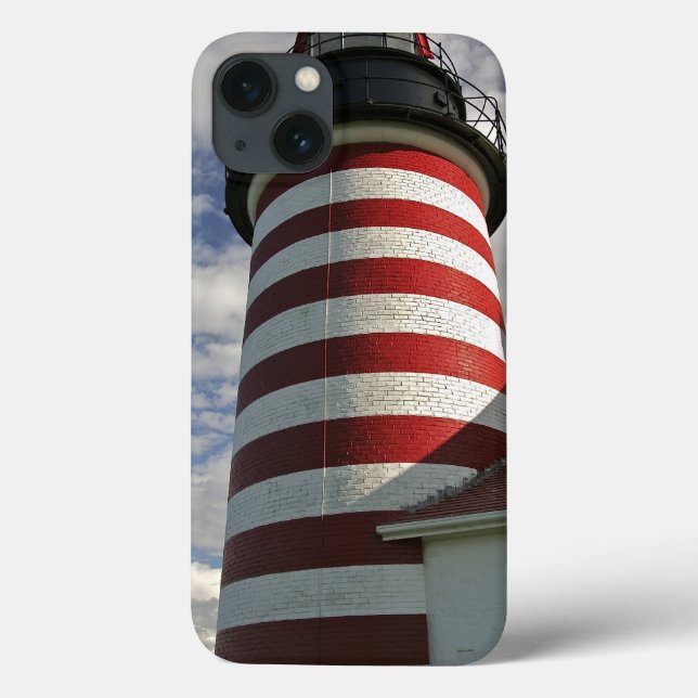 USA, Maine, Lubec. West Quoddy Head LIghthouse Case-Mate iPhone Case (Back)