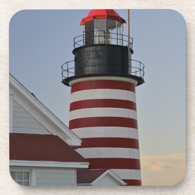 USA, Maine, Lubec. West Quoddy Head Lighthouse, Coaster (Front)