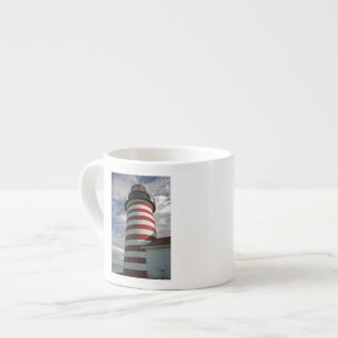 USA, Maine, Lubec. West Quoddy Head LIghthouse Espresso Cup