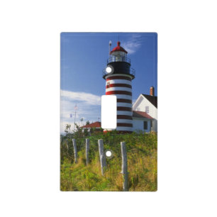 USA, Maine, Lubec. West Quoddy Head Lighthouse Light Switch Covers