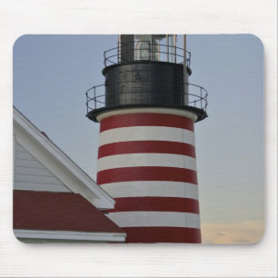 USA, Maine, Lubec. West Quoddy Head Lighthouse, Mouse Mat
