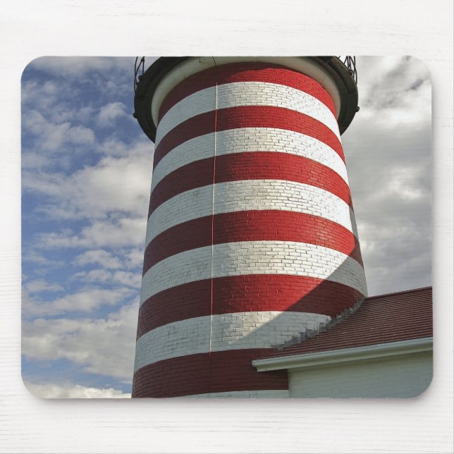 USA, Maine, Lubec. West Quoddy Head LIghthouse Mouse Mat (Front)