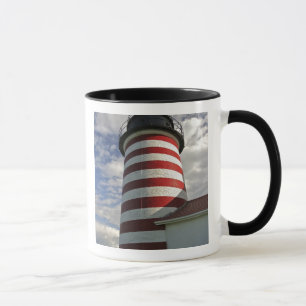 USA, Maine, Lubec. West Quoddy Head LIghthouse Mug