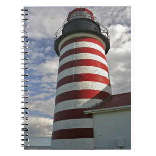 USA, Maine, Lubec. West Quoddy Head LIghthouse Notebook