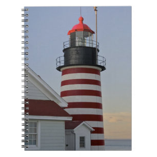 USA, Maine, Lubec. West Quoddy Head Lighthouse, Notebook
