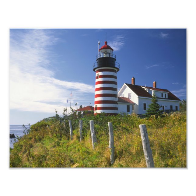 USA, Maine, Lubec. West Quoddy Head Lighthouse Photo Print (Front)