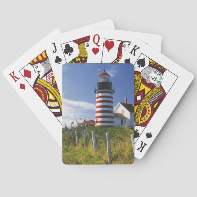 USA, Maine, Lubec. West Quoddy Head Lighthouse Playing Cards (Back)