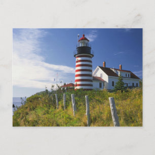 USA, Maine, Lubec. West Quoddy Head Lighthouse Postcard