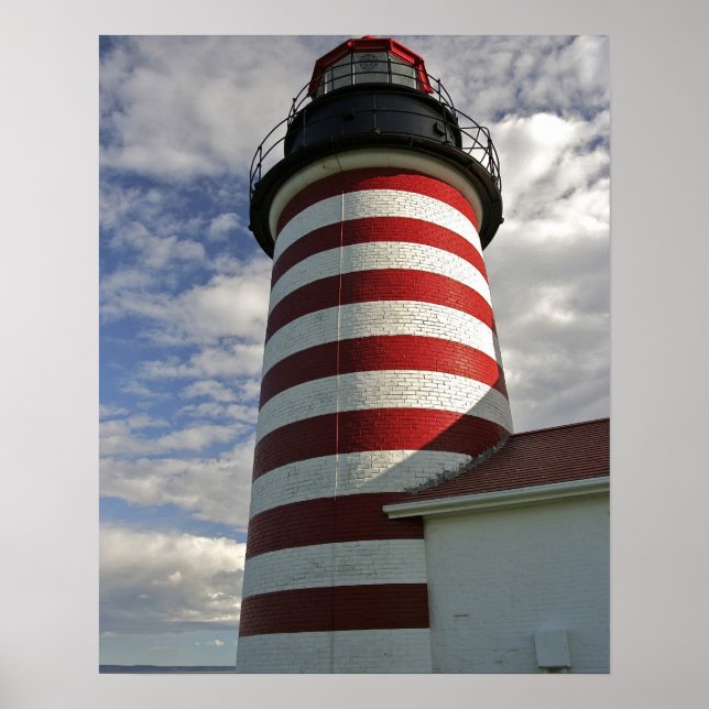 USA, Maine, Lubec. West Quoddy Head LIghthouse Poster (Front)