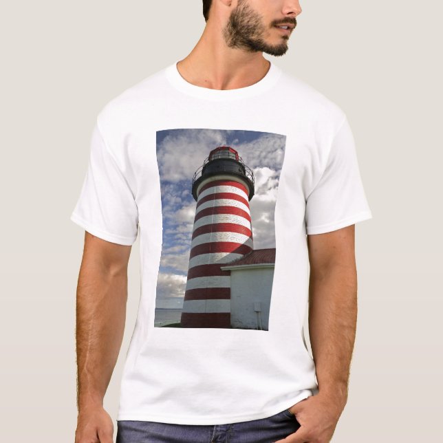 USA, Maine, Lubec. West Quoddy Head LIghthouse T-Shirt (Front)
