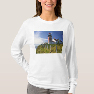 USA, Maine, Lubec. West Quoddy Head Lighthouse T-Shirt