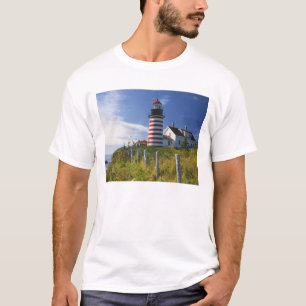 USA, Maine, Lubec. West Quoddy Head Lighthouse T-Shirt