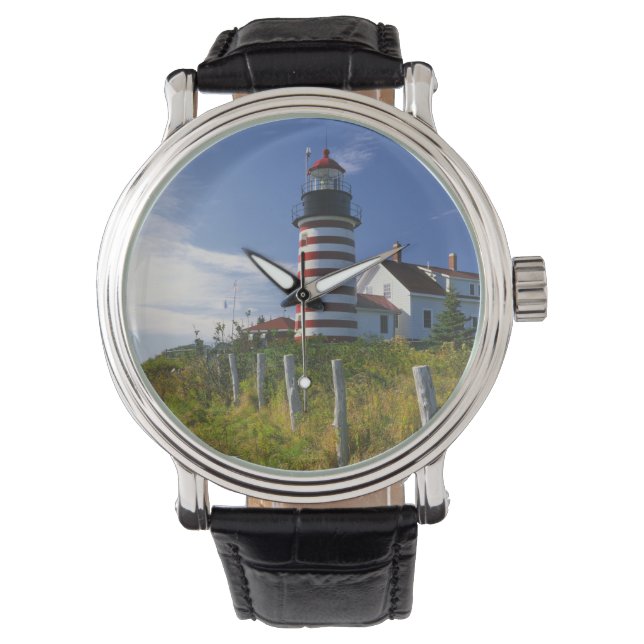 USA, Maine, Lubec. West Quoddy Head Lighthouse Watch (Front)