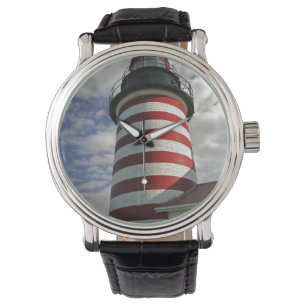 USA, Maine, Lubec. West Quoddy Head LIghthouse Watch