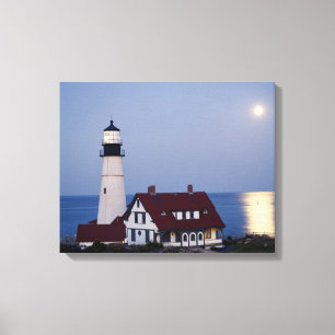 USA, Maine, Portland, Cape Elizabeth, Lighthouse Canvas Print