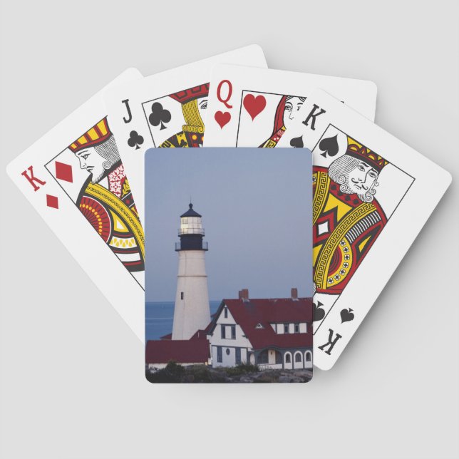 USA, Maine, Portland, Cape Elizabeth, Lighthouse Playing Cards (Back)
