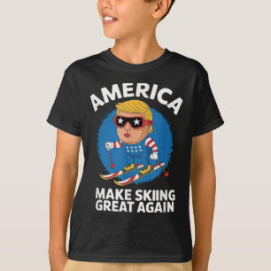 Usa Make Skiing Great Again Donald Trump Apres Ski T-Shirt