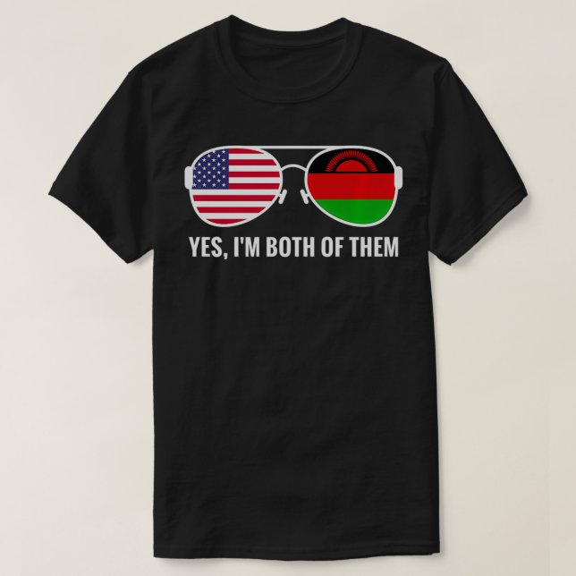 USA Malawi Flag Sunglasses Malawian Americans curv T-Shirt (Design Front)