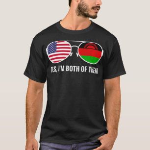 USA Malawi Flag Sunglasses Malawian Americans curv T-Shirt