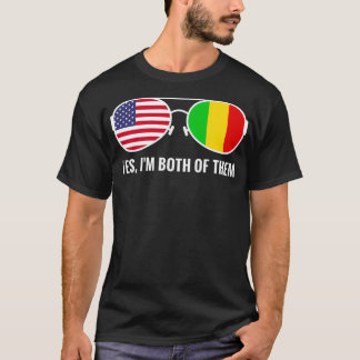 USA Mali Flag Sunglasses Malian Americans mud T-Shirt